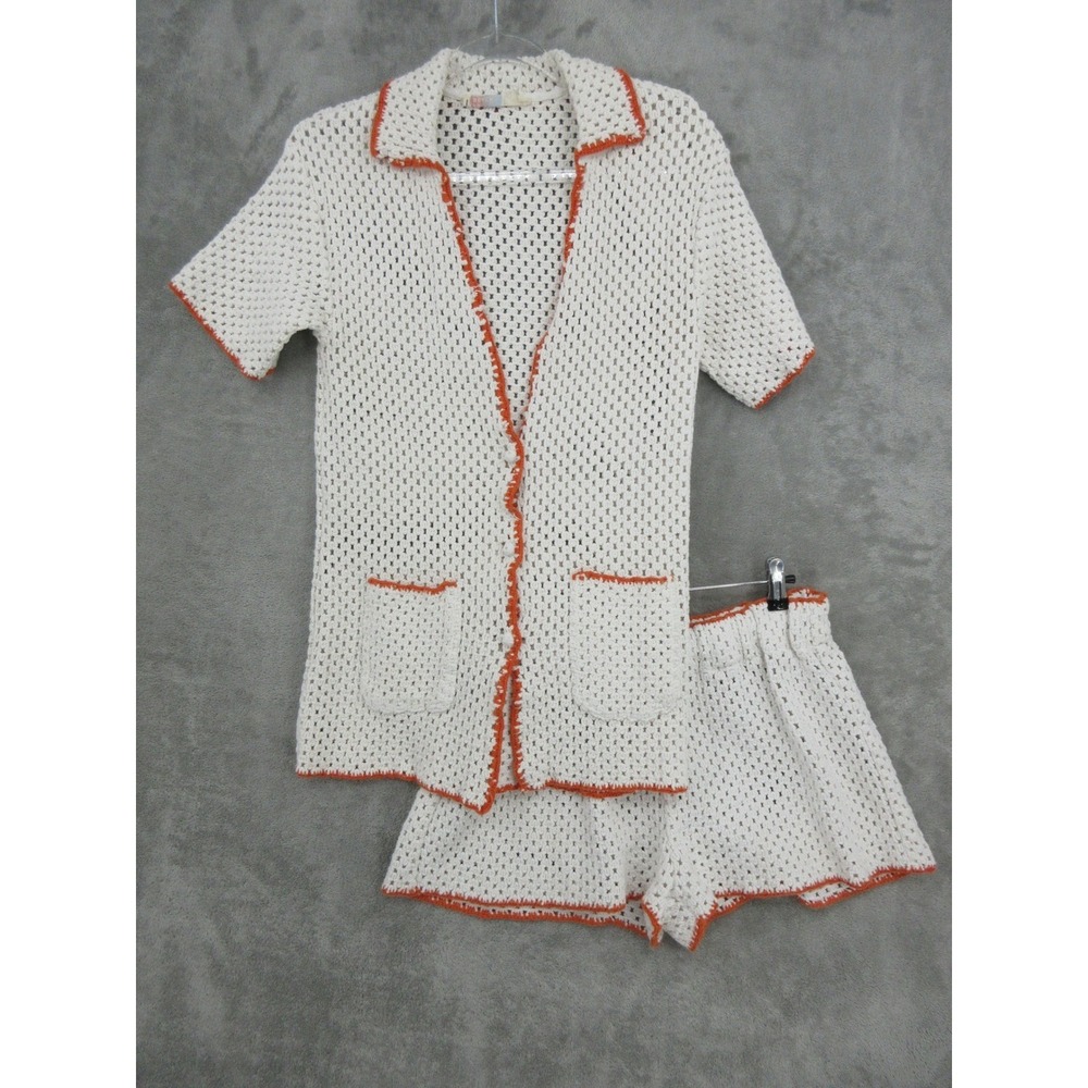 We The Free People Short Set Womens Medium FP Beach Cabana Crochet Vacation Boho